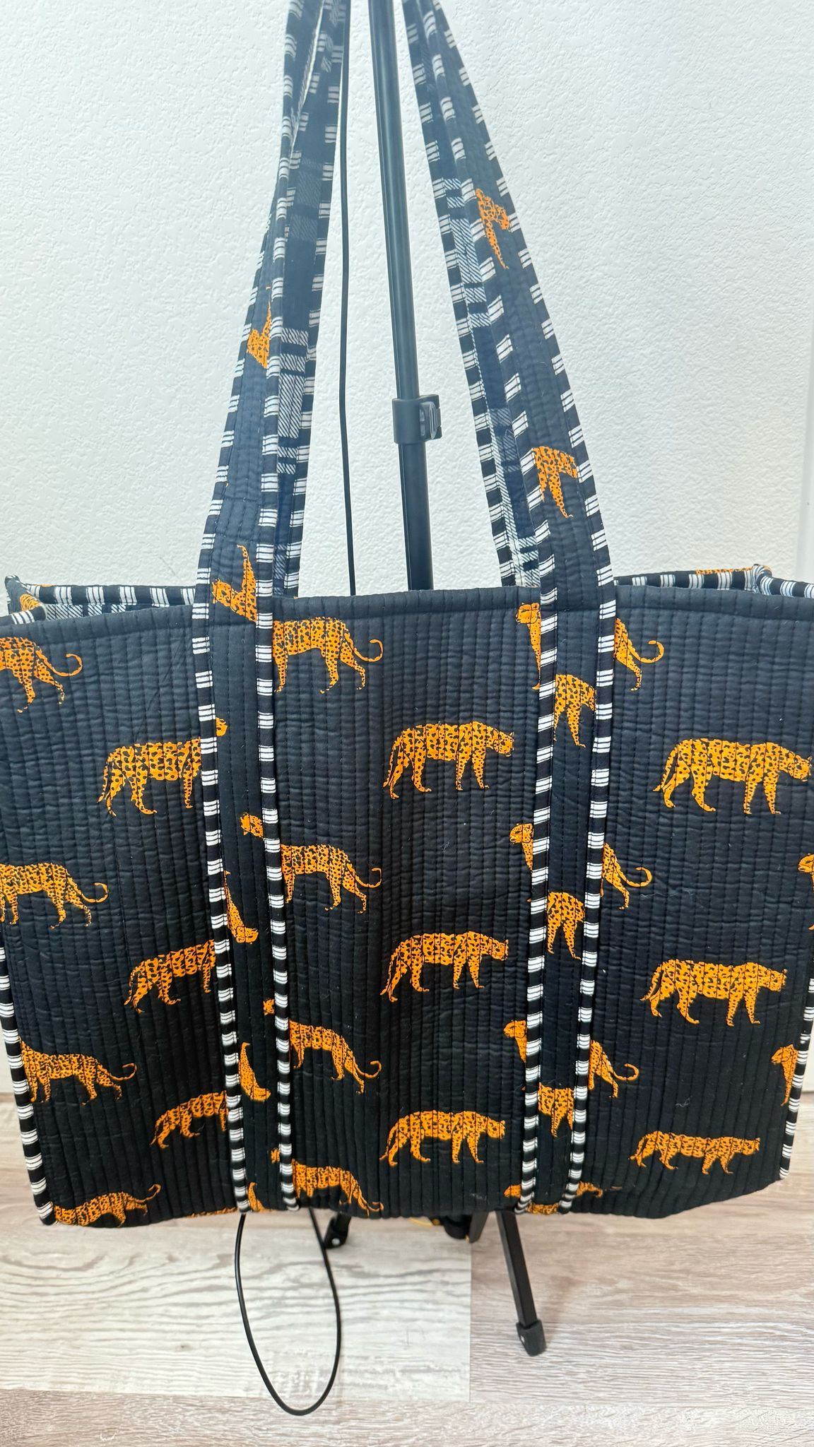 Printed Quilted Tote Bag