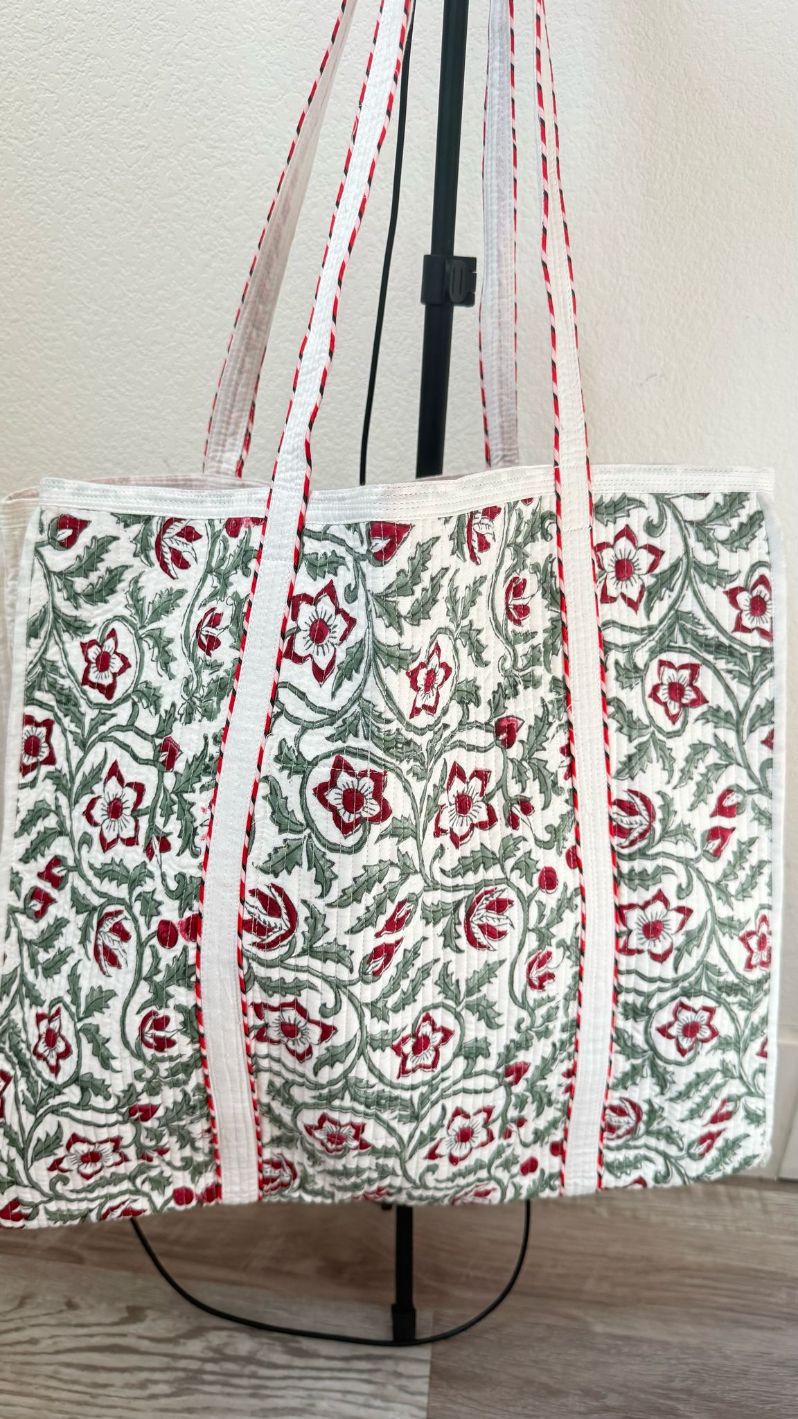 Printed Quilted Tote Bag
