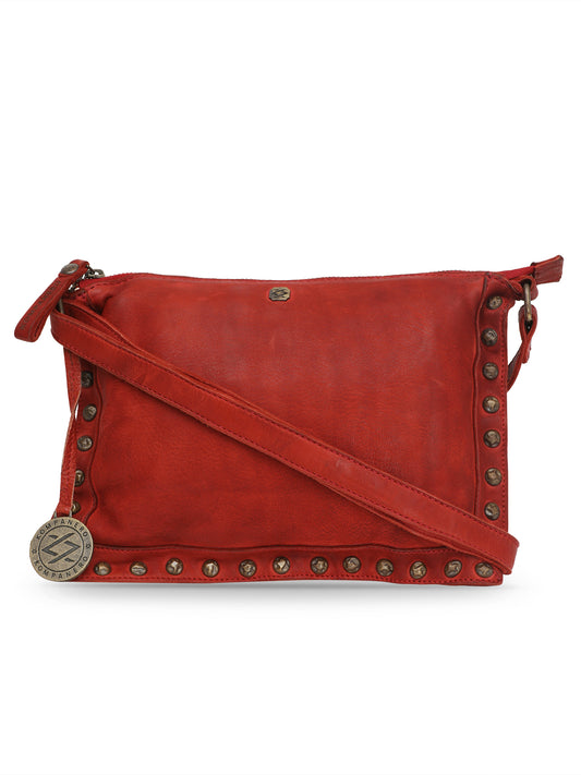 Buy KOMPANERO Genuine Leather Women's Sling Bag (B-11890-Cognac