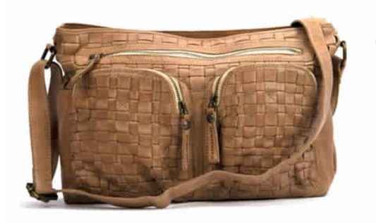 Kompanero Abia Woven Leather Handbag - Cognac